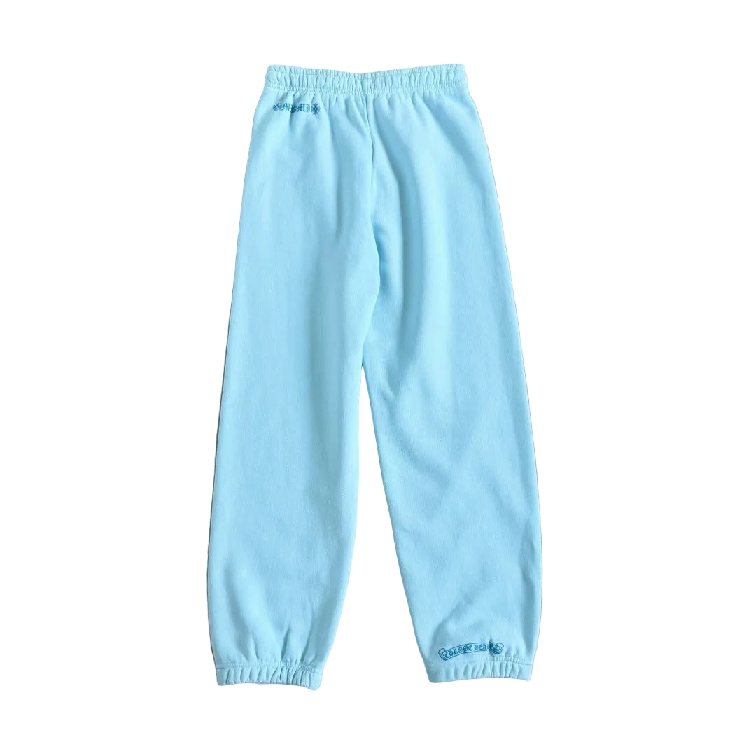 the Chrome Hearts Miami Art Basel Exclusive "Vine Dagger" Sweatpants in a light baby blue colorway