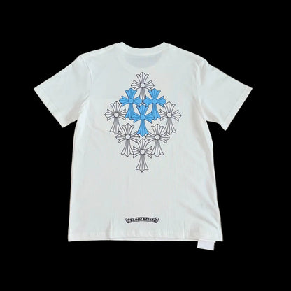 Chrome Hearts x Fulllegscarrow "Blue Scroll" Pocket T-Shirt in white.