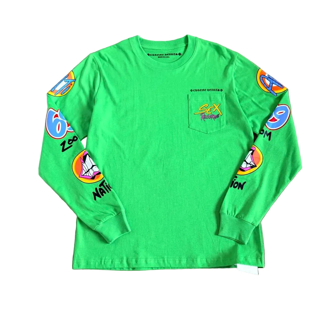 Chrome Hearts x Matty Boy Sex Records Long-Sleeve T-Shirt in "Citrus"
