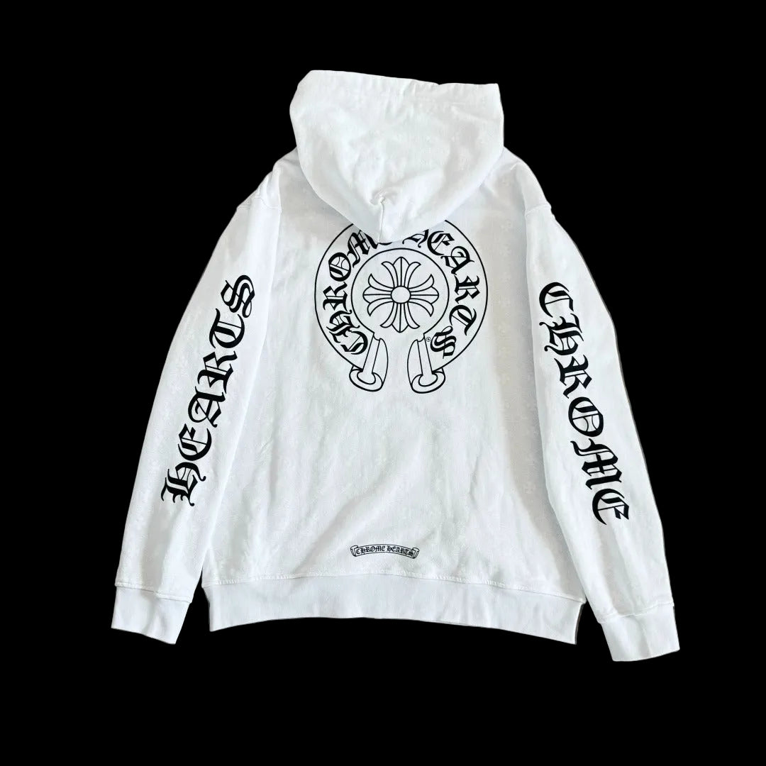 Chrome Hearts Split Block Logo Zip-Up Hoodie