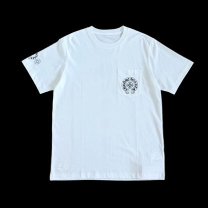 Chrome Hearts Horseshoe Scroll Pocket T-Shirt in white.