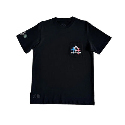 Chrome Hearts Multicolor Cemetery Cross Pocket T-Shirt in Black.