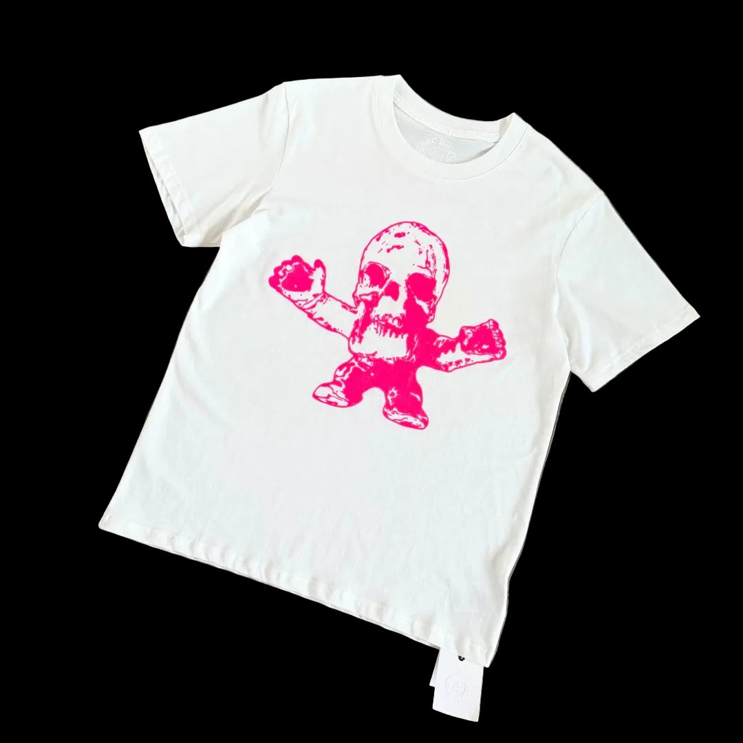 Chrome Hearts x Foti "Harris Teeter" Short Sleeve T-Shirt in White/Pink.