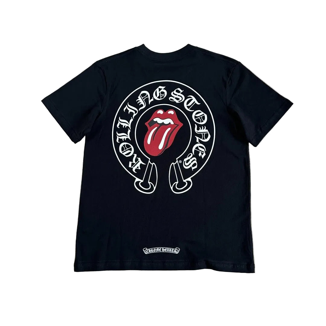 Chrome Hearts x The Rolling Stones Pocket T-Shirt in black.