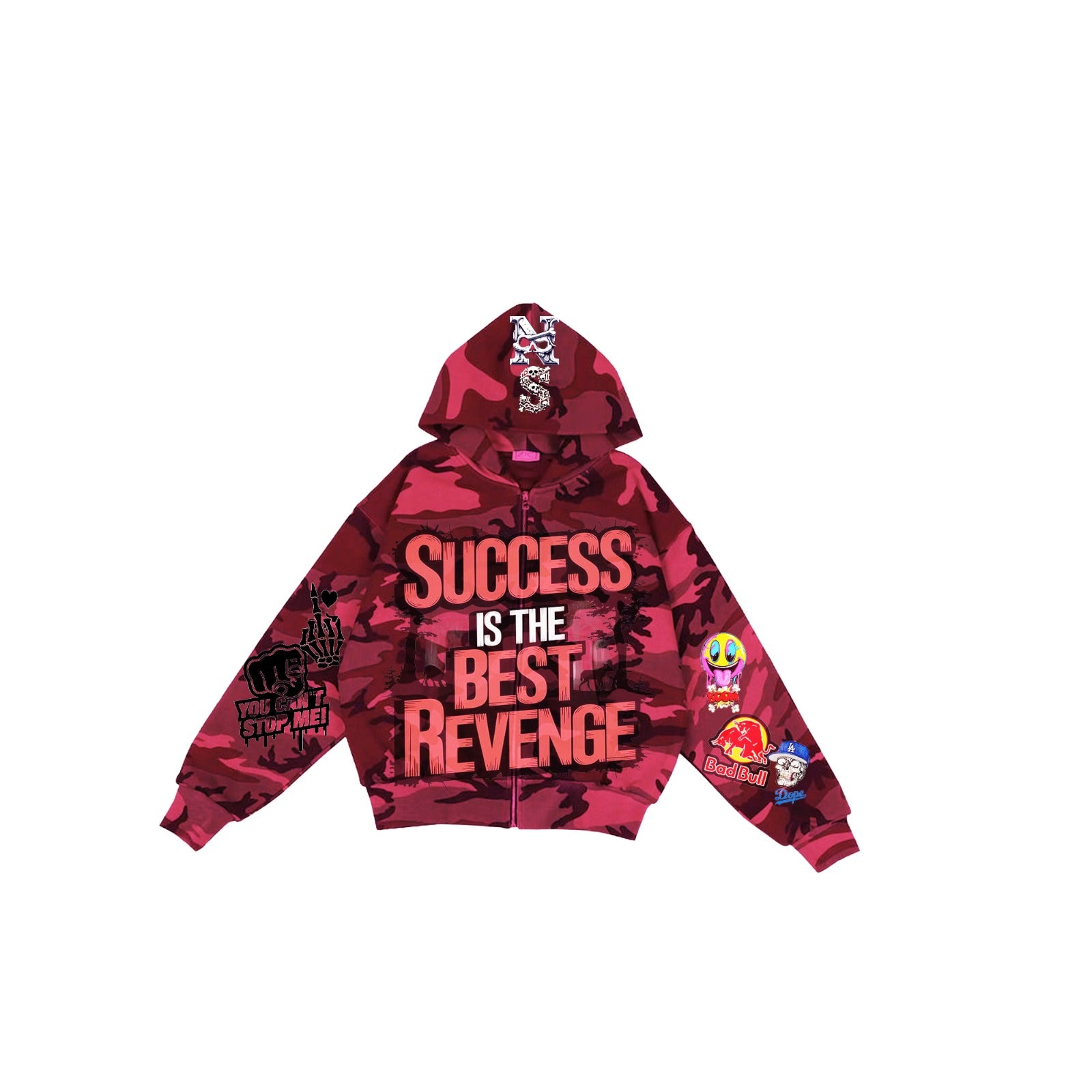 NVRSLP™ "Success Is the Best Revenge" Zip Hoodie