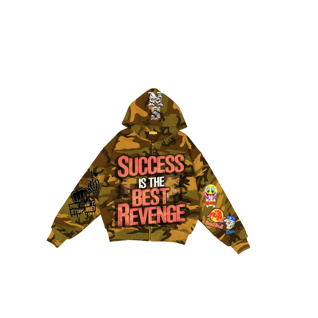 NVRSLP™ "Success Is the Best Revenge" Zip Hoodie