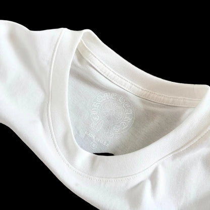 This is a vintage Chrome Hearts Vine Dagger Long Sleeve Pocket T-Shirt in white.