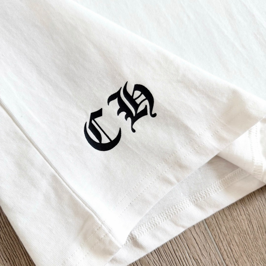 This is a vintage Chrome Hearts Vine Dagger Long Sleeve Pocket T-Shirt in white.