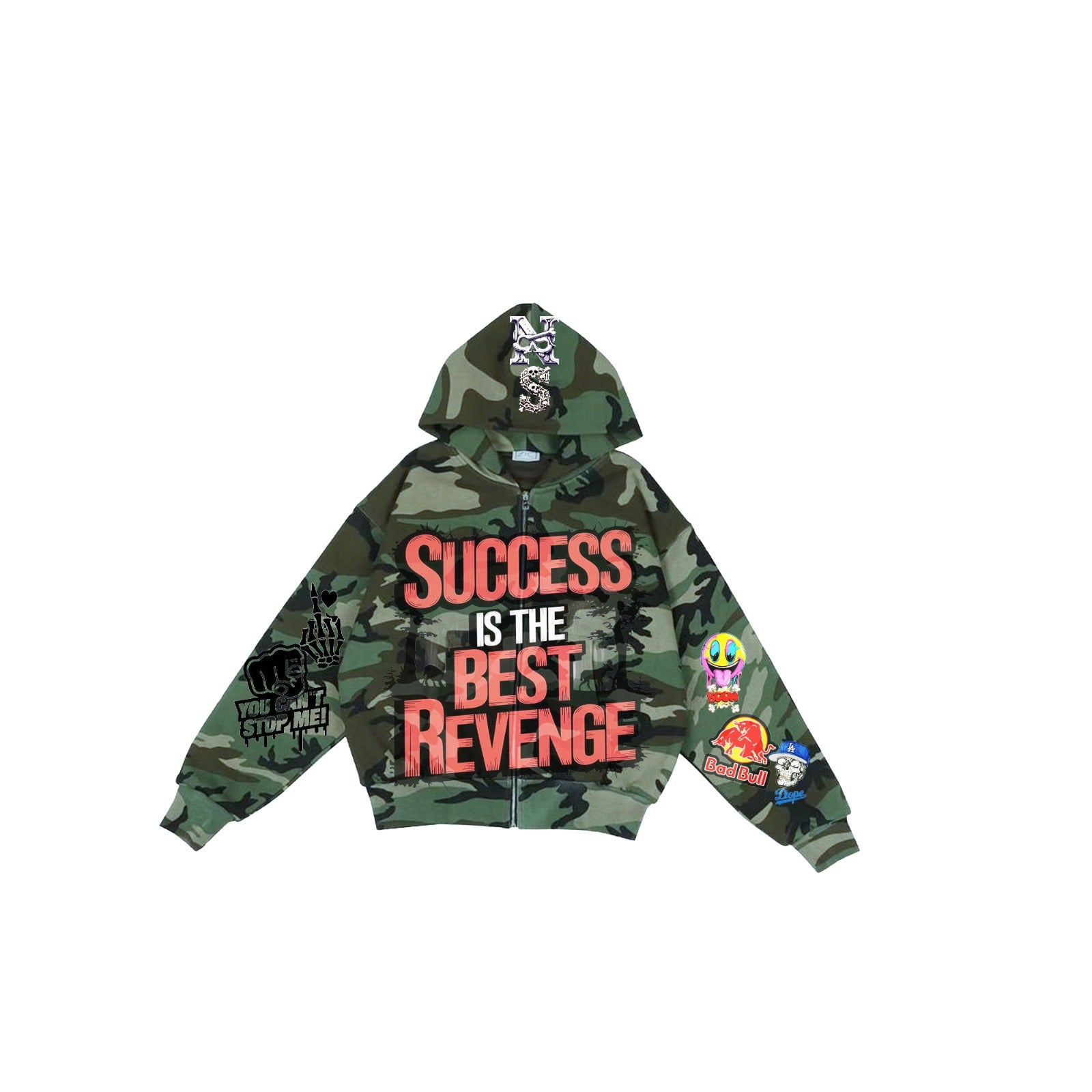 NVRSLP™ "Success Is the Best Revenge" Zip Hoodie