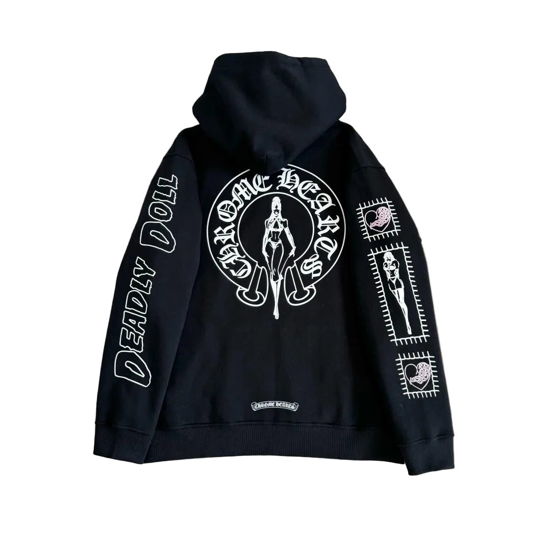Chrome Hearts x Deadly Doll Black Hoodie.