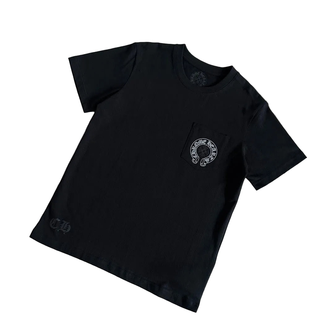 Chrome Hearts Horseshoe Logo Pocket T-Shirt in black.