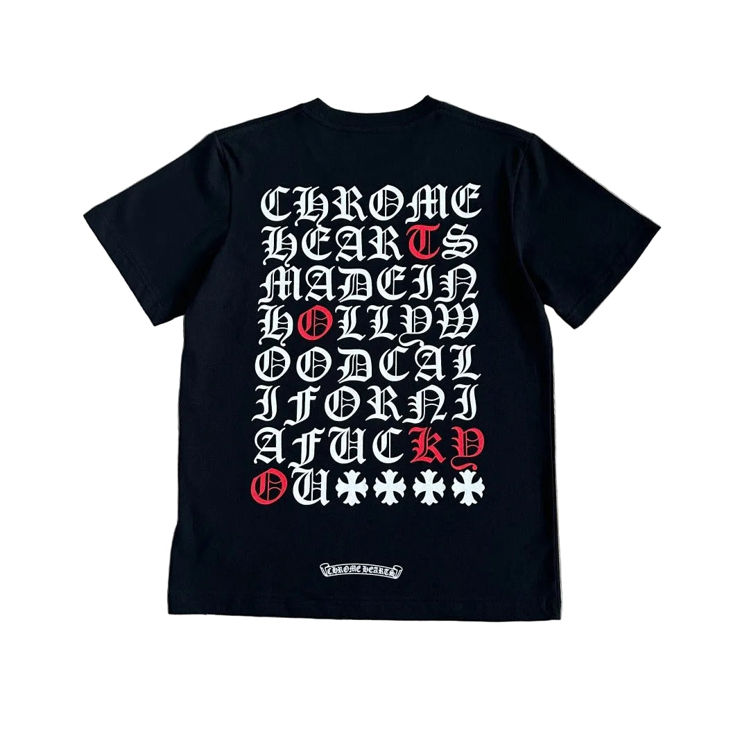 Chrome Hearts x Fulllegscarrow "Blue Scroll" Pocket T-Shirt in Black