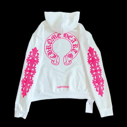 Chrome Hearts hoodie features bold pink
