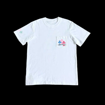 Chrome Hearts Multicolor Cemetery Cross Pocket T-Shirt in Black.