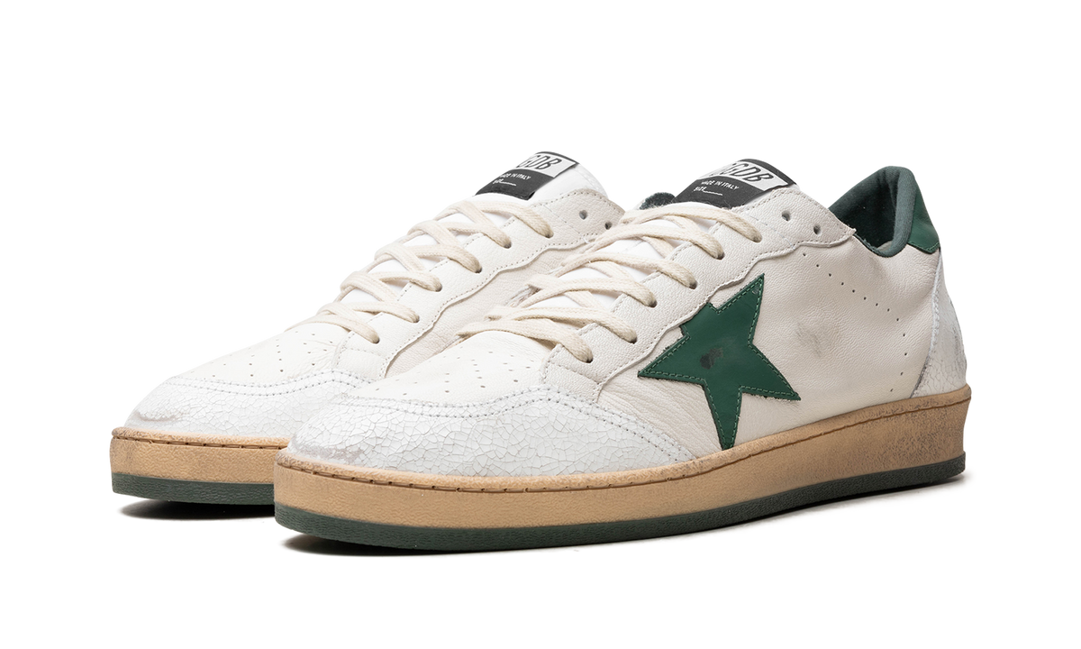 BALLSTAR NAPPA UPPER MATT LEATHER STAR CRACK TOE “WHITE GREEN”