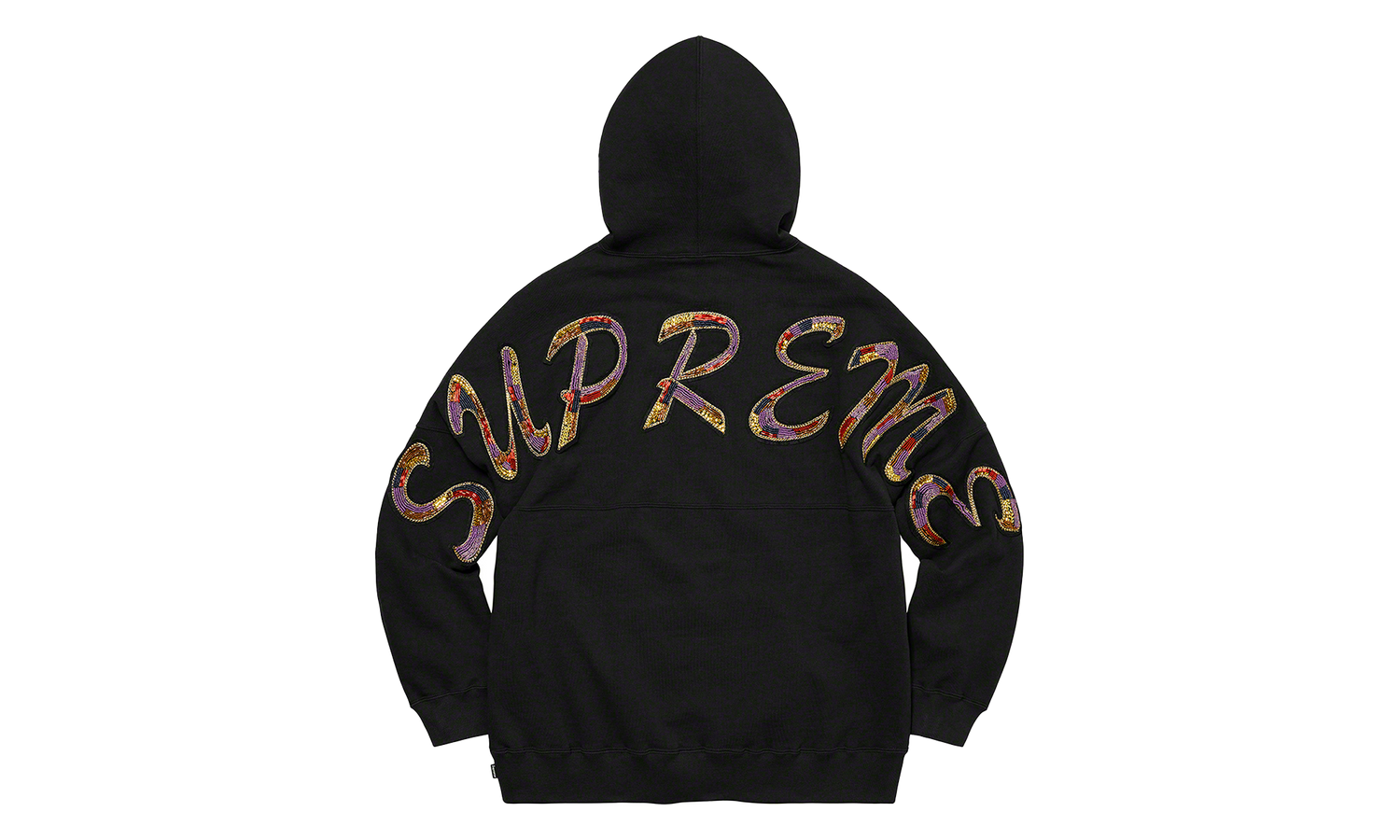 Beaded Hooded Sweatshirt "SS22 Black" SU1021