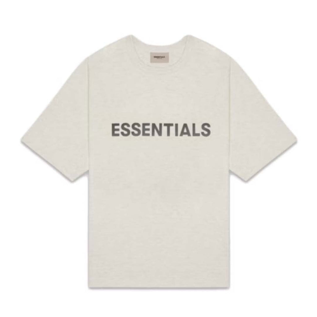 Fear of God Essentials Boxy T-Shirt Applique Logo Heather Oatmeal