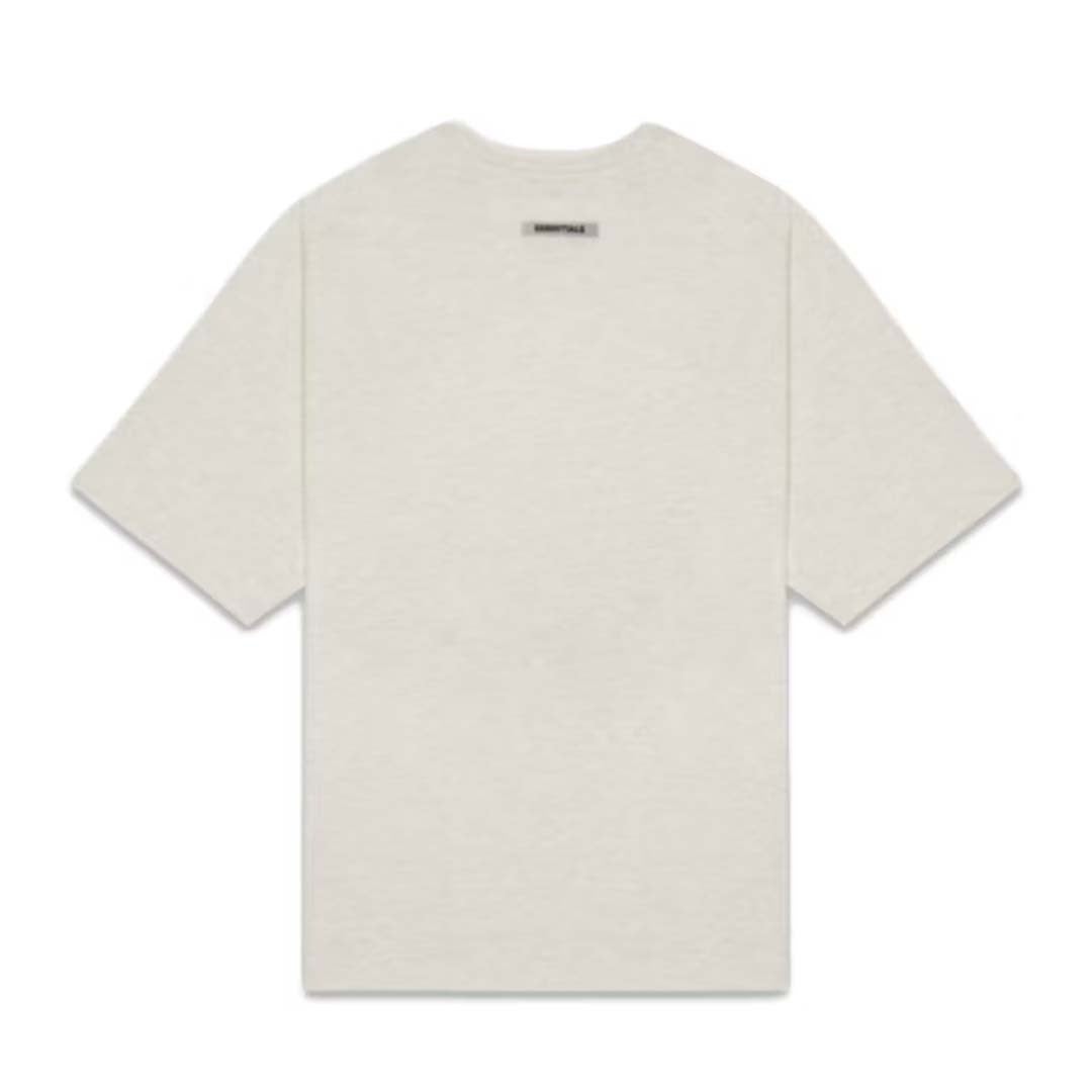Fear of God Essentials Boxy T-Shirt Applique Logo Heather Oatmeal