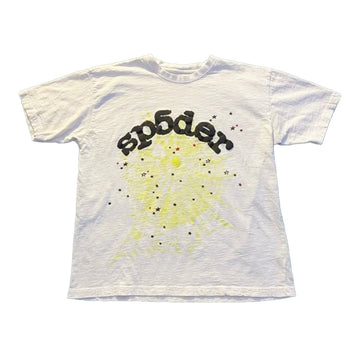 Sp5der White Yellow Web Tee