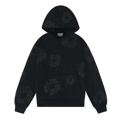 Denim Tears Cotton Wreath Hoodie Black Monochrome