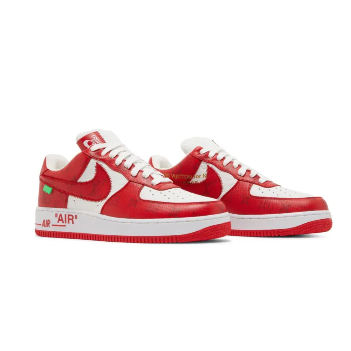 Louis Vuitton Nike Air Force 1 Low By Virgil Abloh White Red