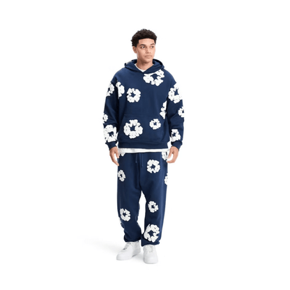 Denim Tears Hoodie Navy Cotton Wreath