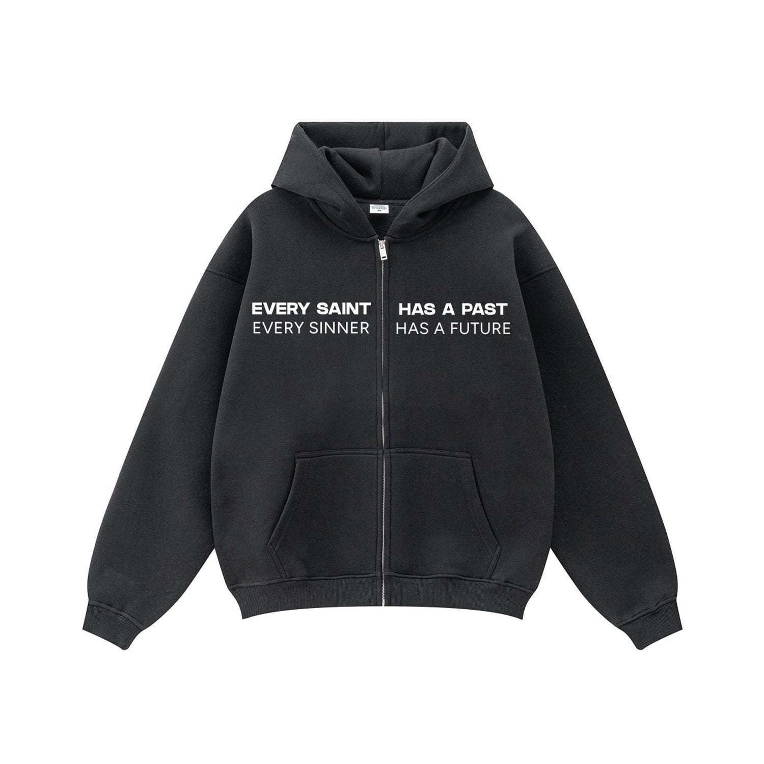 Compliments Sinner &amp; Saint Black Wash Zip-Up Hoodie
