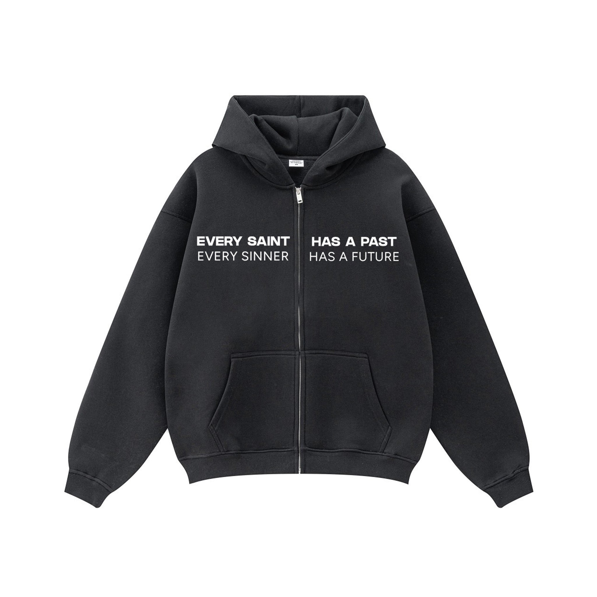 Compliments Sinner &amp; Saint Black Wash Zip-Up Hoodie