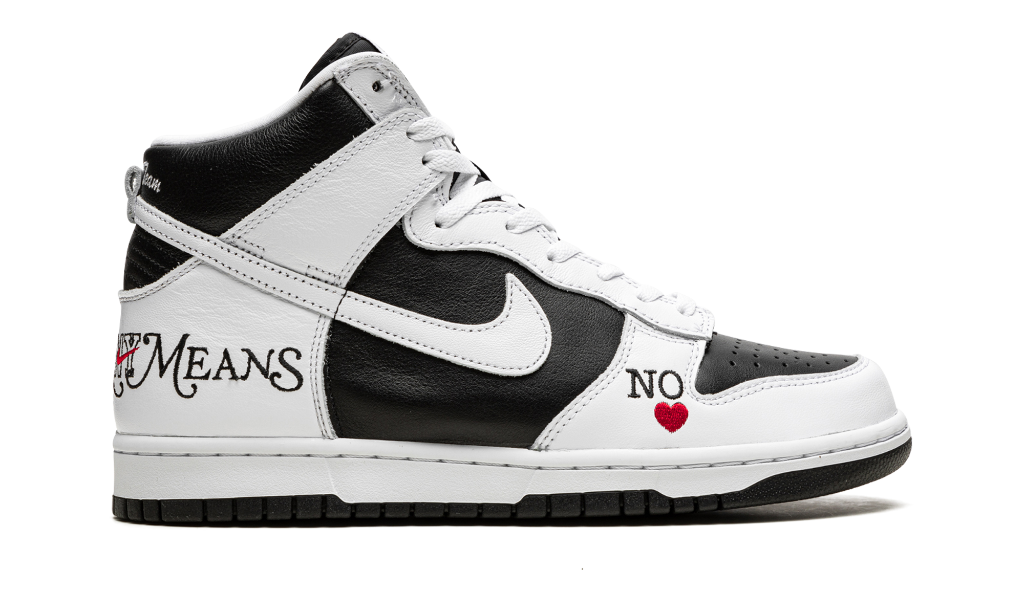 SB Dunk High "Supreme - By Any Means - White/Black" DN3741 002