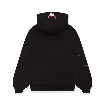 Sp5der Angel Number Web Hoodie Black Pink