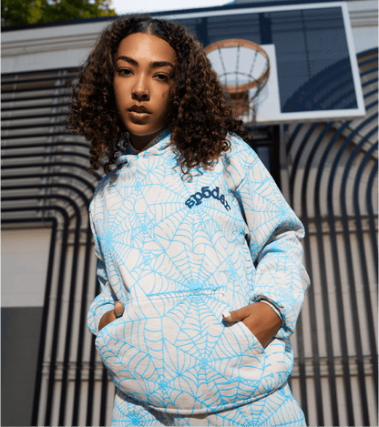 Sp5der AOP Web Hoodie Heather Grey