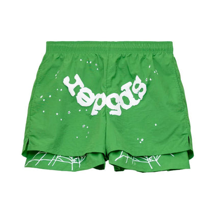 Sp5der OG Web Double Layer Shorts Green
