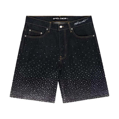 Sp5der Star Dust Denim Shorts