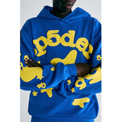 Sp5der TC Blue Beluga Hoodie Blue