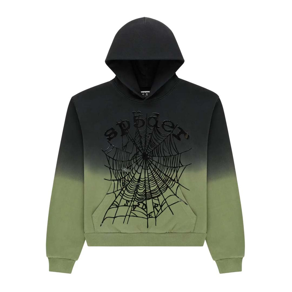 Sp5der Web Ombre Hoodie Black Green