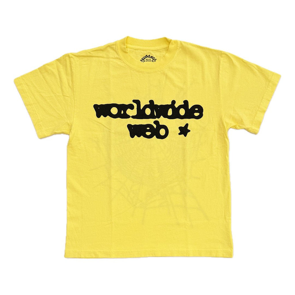 Sp5der Worldwide Web Yellow Tee