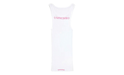 Love You Rib Tank Top "White/Pink" CHRM1624