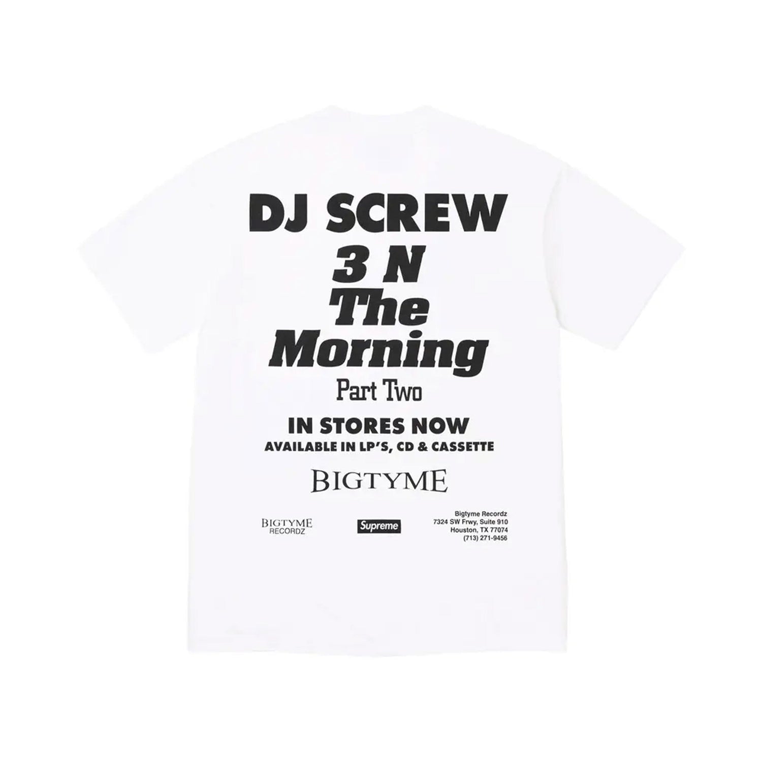 Supreme DJ Screw SUC Tee White