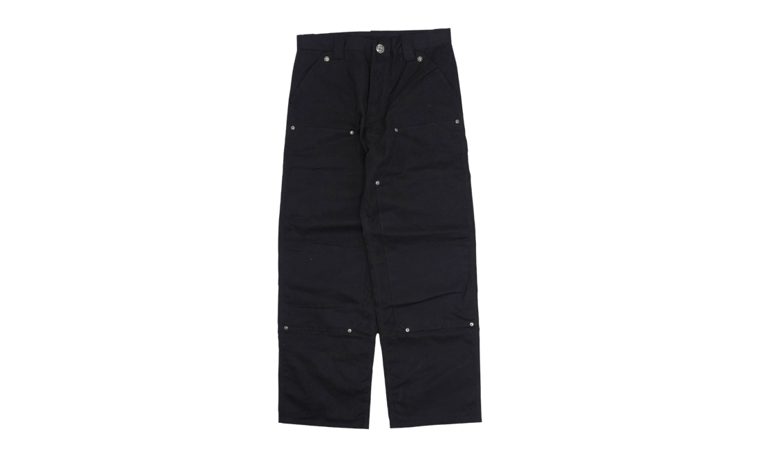 Waxed Double Knee Carpenter Pants (Double Hardware) "Black" CHRM1717
