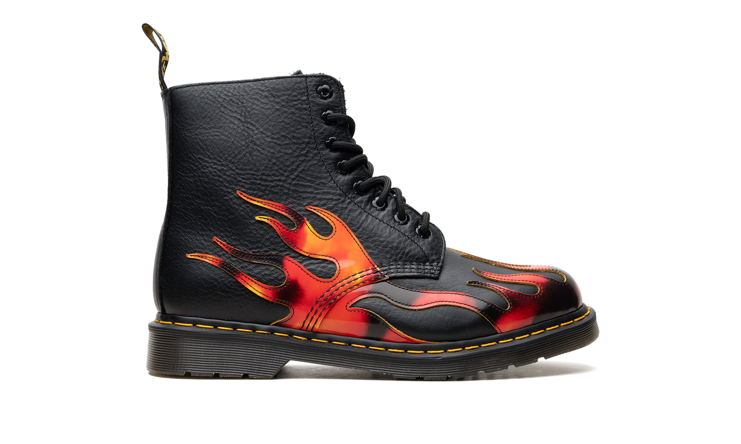 1460 Pascal Flame Arcadia Rub Off Leather Boots "Black / Red / Yellow" 41517001