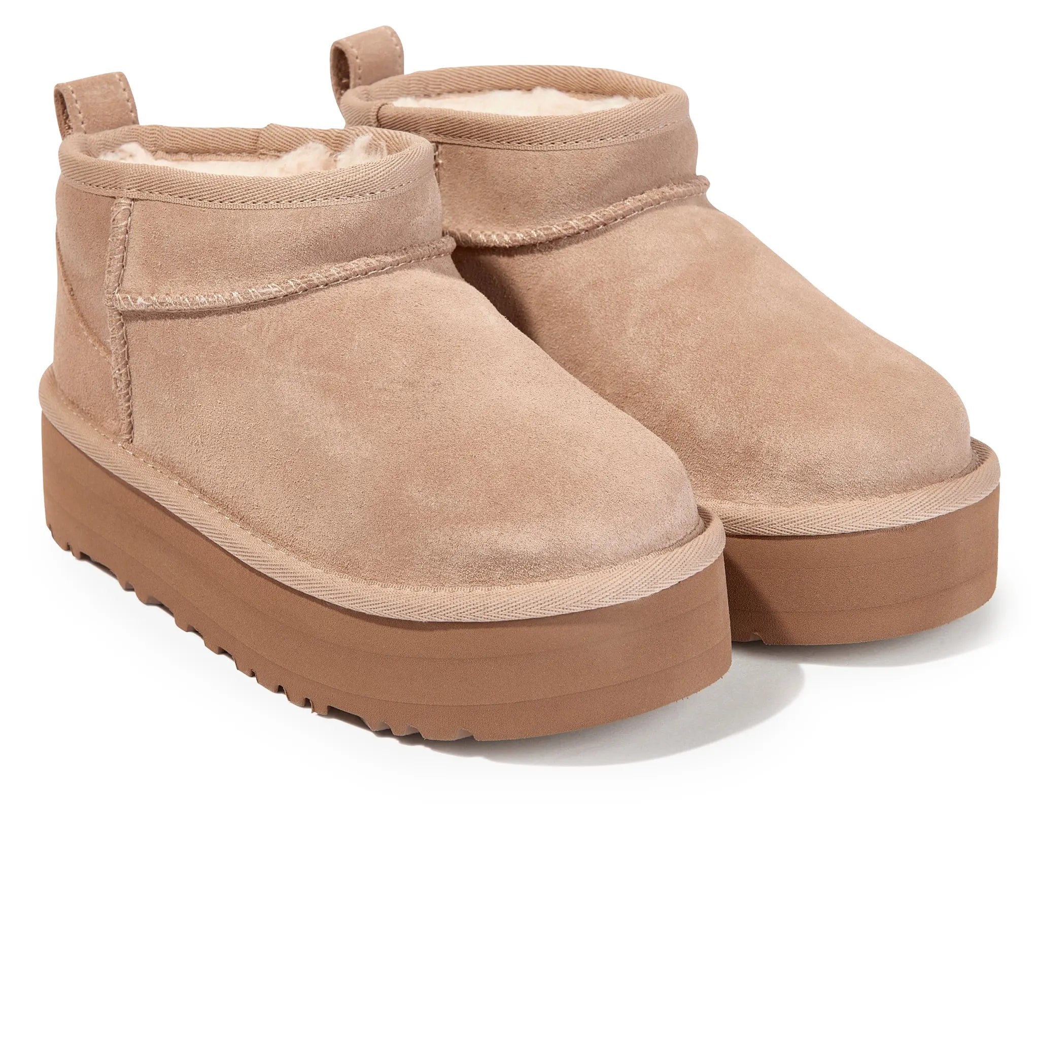 UGG Classic Ultra Mini Platform Girls Beige Boots Secondary image