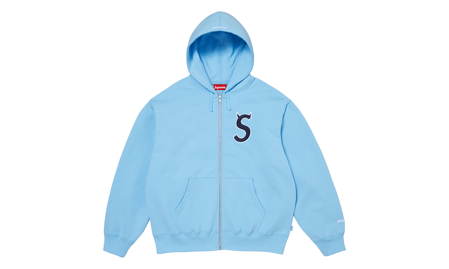 Devil S Logo Zip Up Hooded Sweatshirt "SS26- Light Blue" SU27310