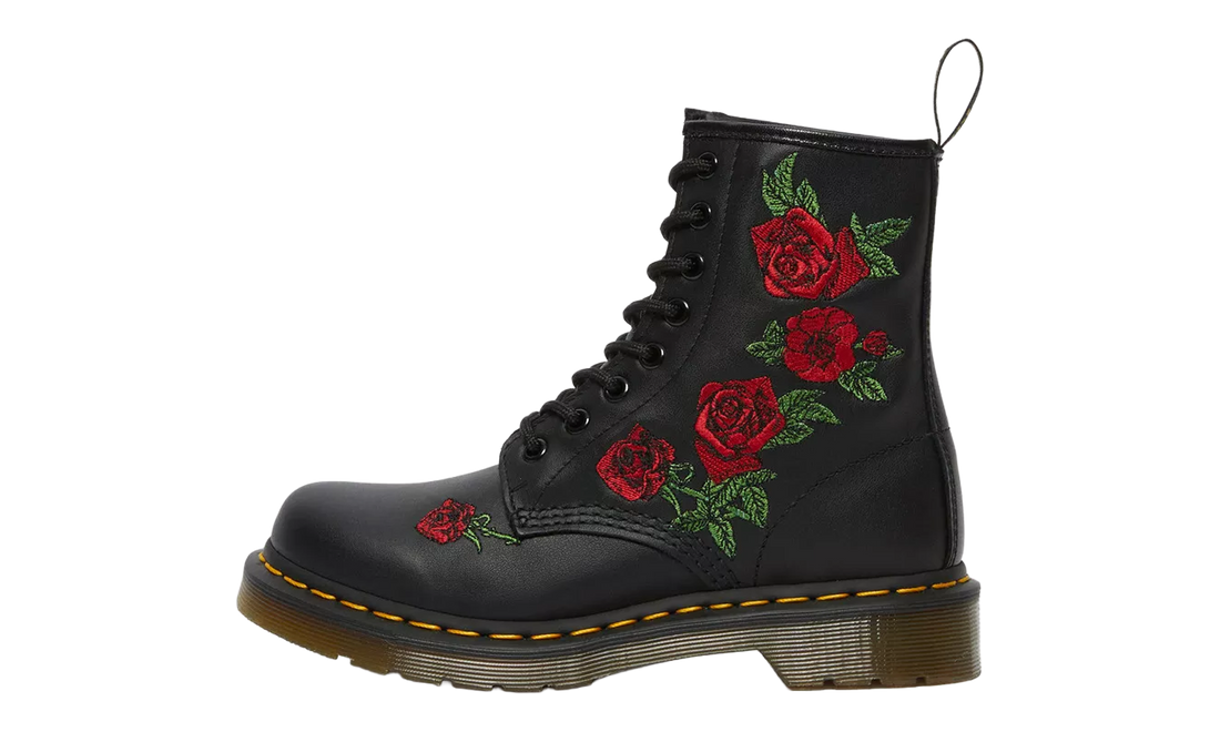 1460 Vonda Floral Leather Lace Up Boots "Black — Softy T" 24722001
