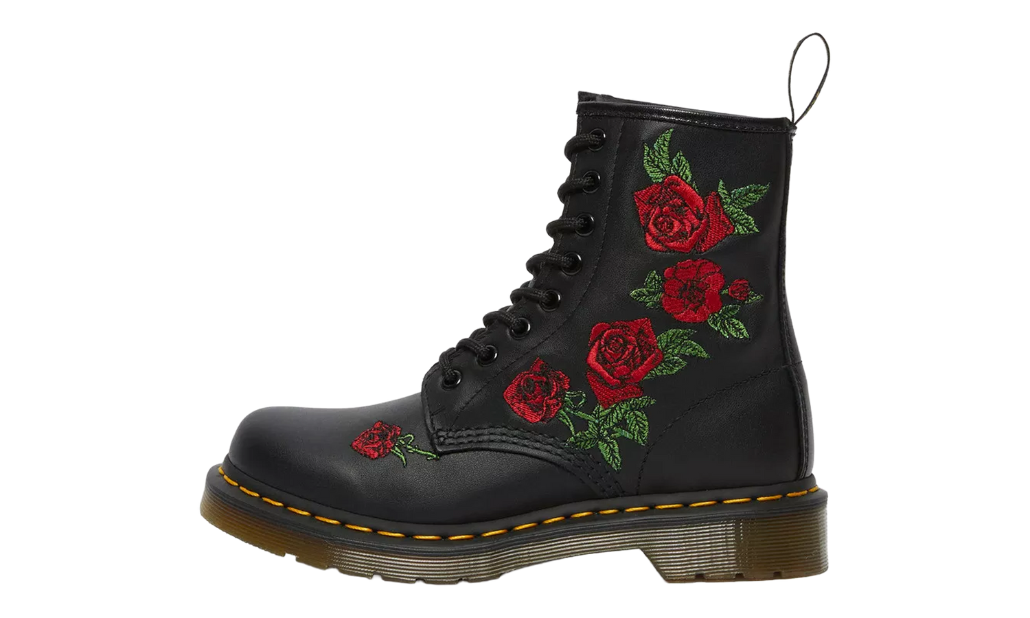 1460 Vonda Floral Leather Lace Up Boots "Black — Softy T" 24722001