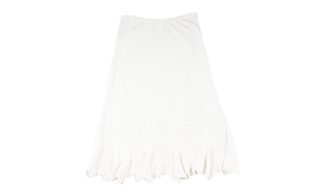 Frankie B Stark Sheer Jacquard Skirt "White" CHRM1503