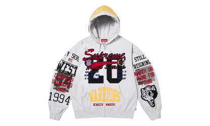 Warriors Appliqué Zip Up Hooded Sweatshirt "SS26 - Ash Grey" SU27598