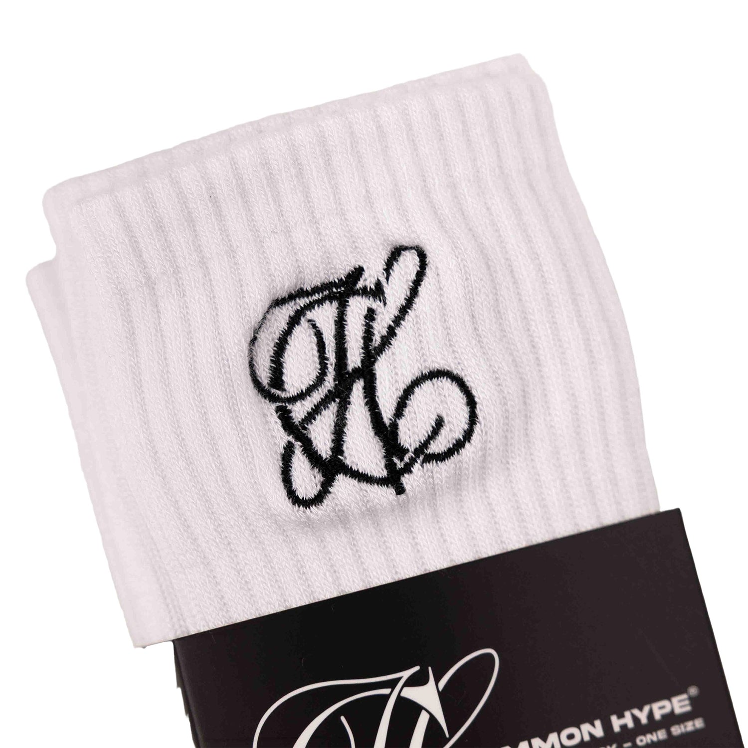 Common Hype Tonal Embroidered Sock White (3-Pack)