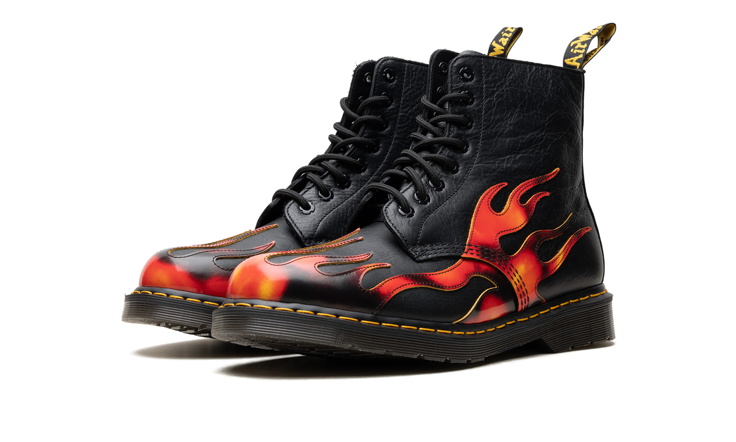 1460 Pascal Flame Arcadia Rub Off Leather Boots "Black / Red / Yellow" 41517001