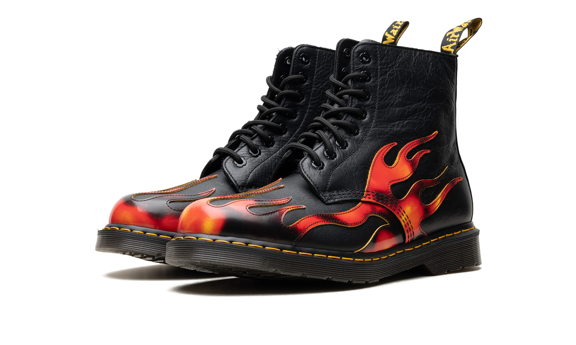 1460 Pascal Flame Arcadia Rub Off Leather Boots "Black / Red / Yellow" 41517001