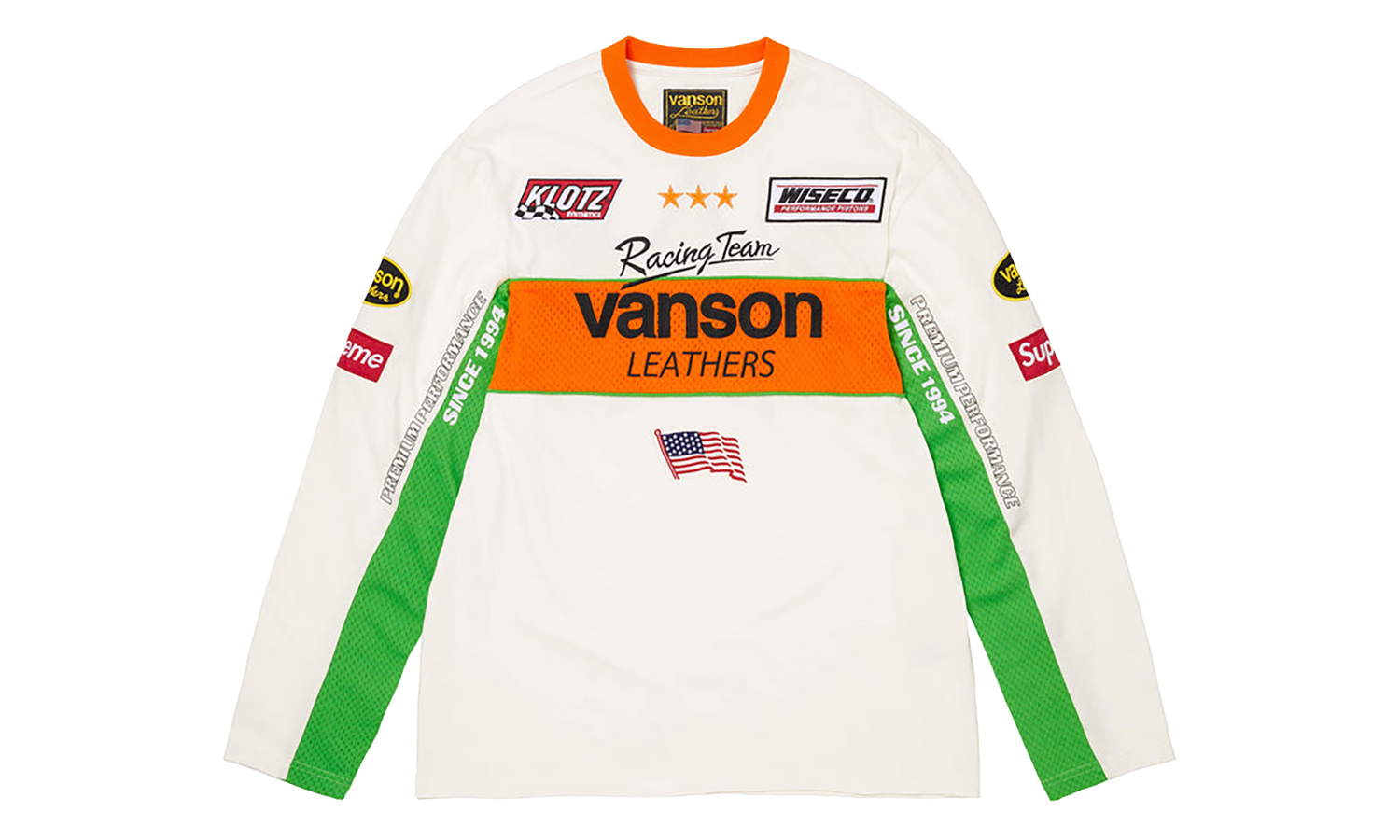 Vanson Leathers® L/S Top "SS26 - White" SU27021